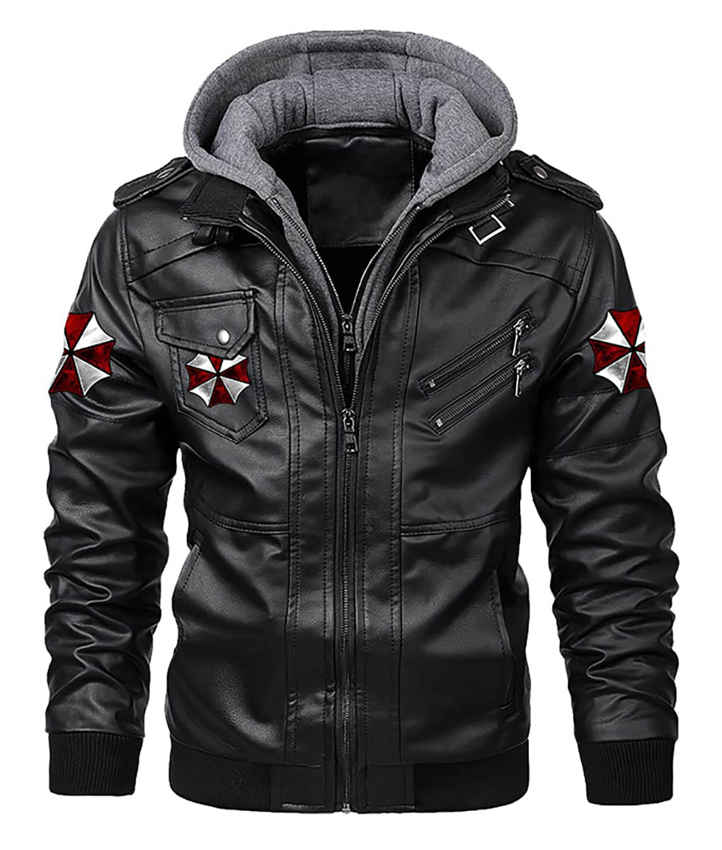 Black Leather Cosplay Biker Jacket (1)