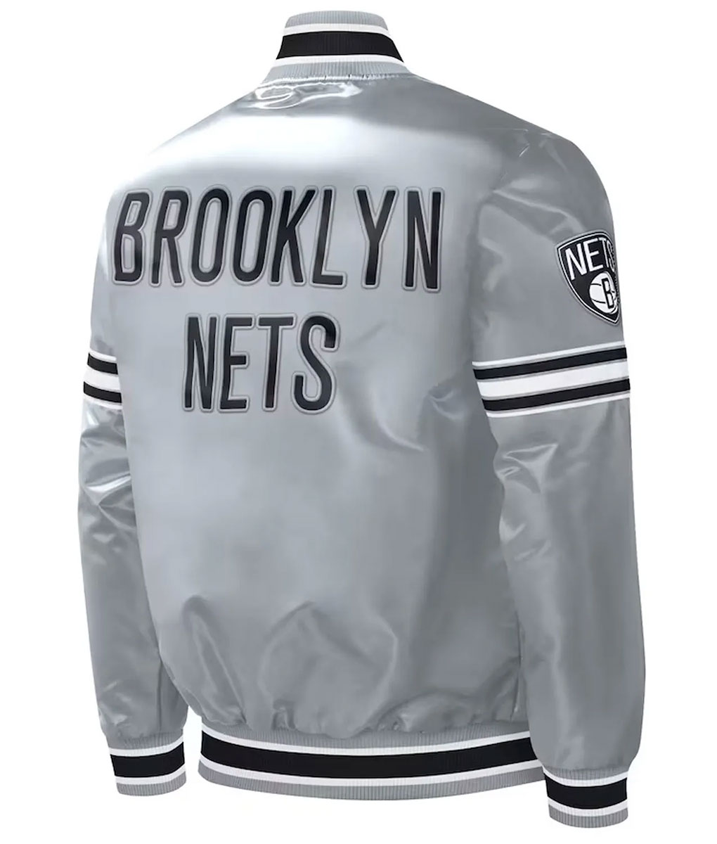 Brooklyn Nets Slider Gray Varsity Jacket (3)