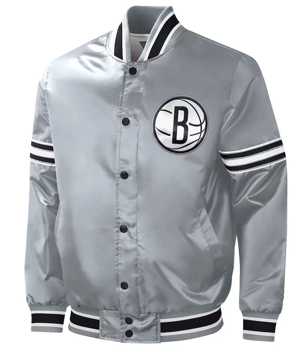 Brooklyn Nets Slider Gray Varsity Jacket (4)