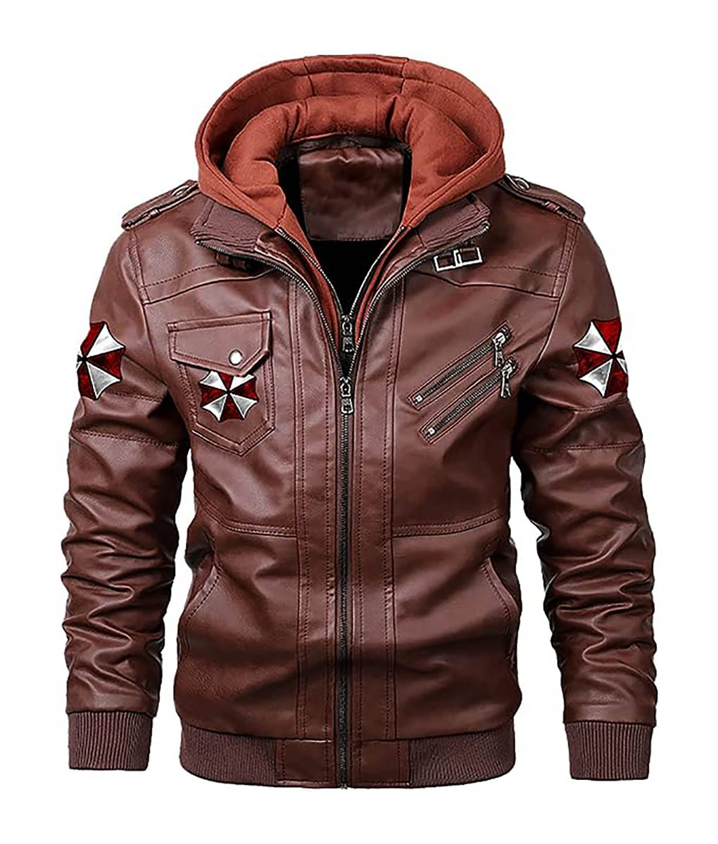 Brown Leather Cosplay Biker Jacket (2)