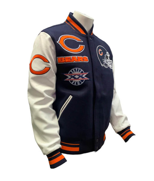 Starter Chicago Bears Blue Varsity Jacket2