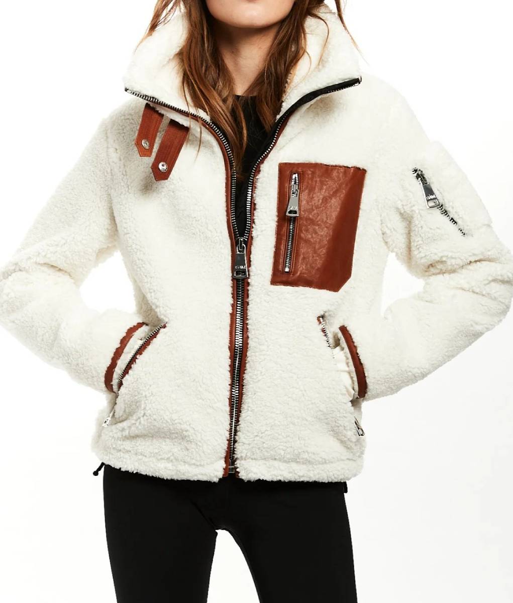 Charity Lawson White Sherpa Jacket (3)