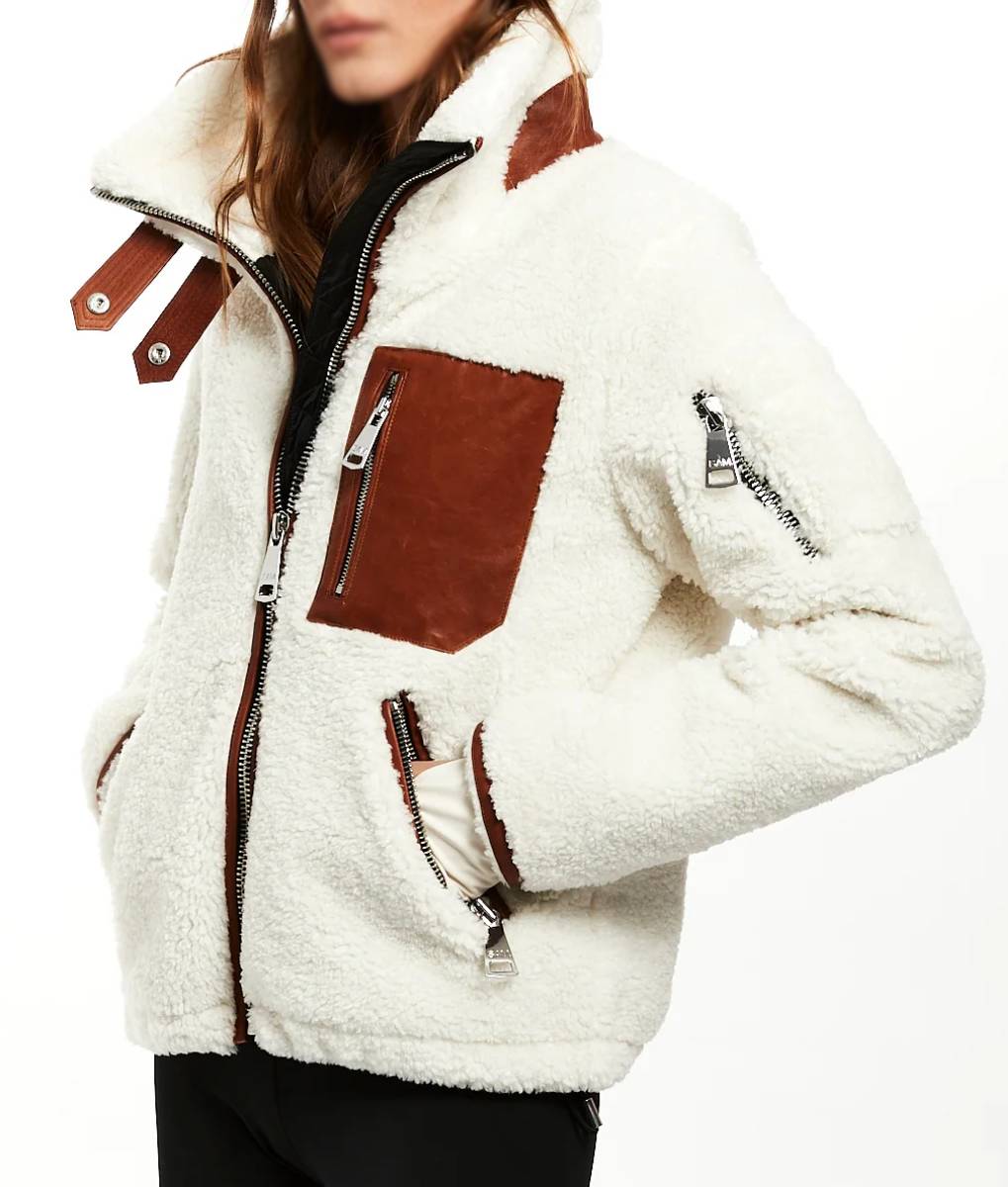 Charity Lawson White Sherpa Jacket (6)
