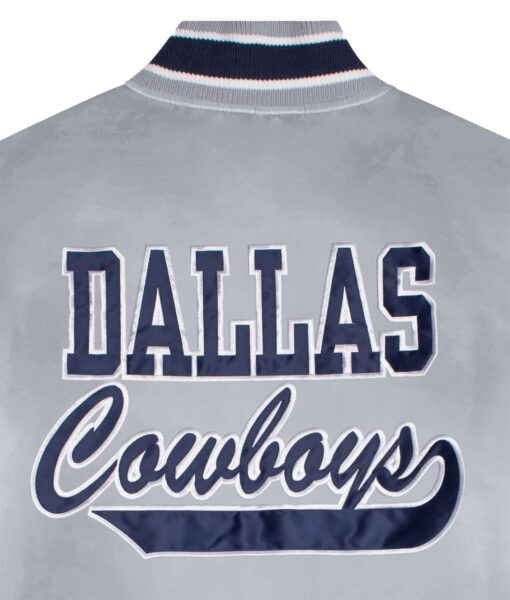 Dallas Cowboys Full-Snap Grey Varsity Jacket