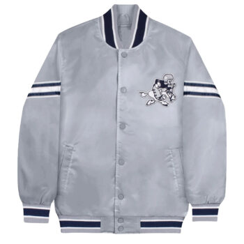 Dallas Cowboys Grey Satin Varsity Jacket