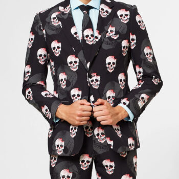Halloween 2023 Skulleton Printed Black Suit2