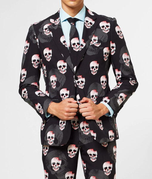 Halloween 2023 Skulleton Printed Black Suit2