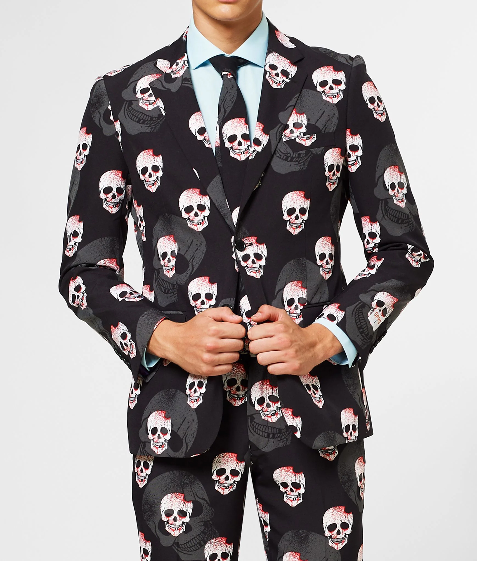 Halloween Skulleton Printed Black Suit (4)