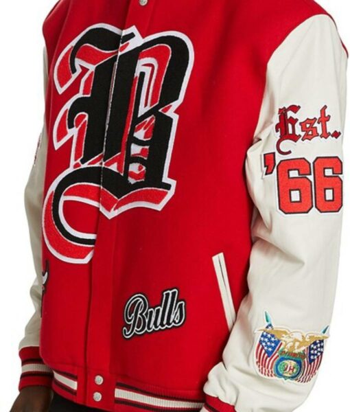 Jeff Hamilton 75th Chicago Bulls Red Varsity Jacket3