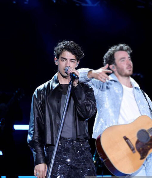 (Jonas Brothers) Black Leather Crop Jacket