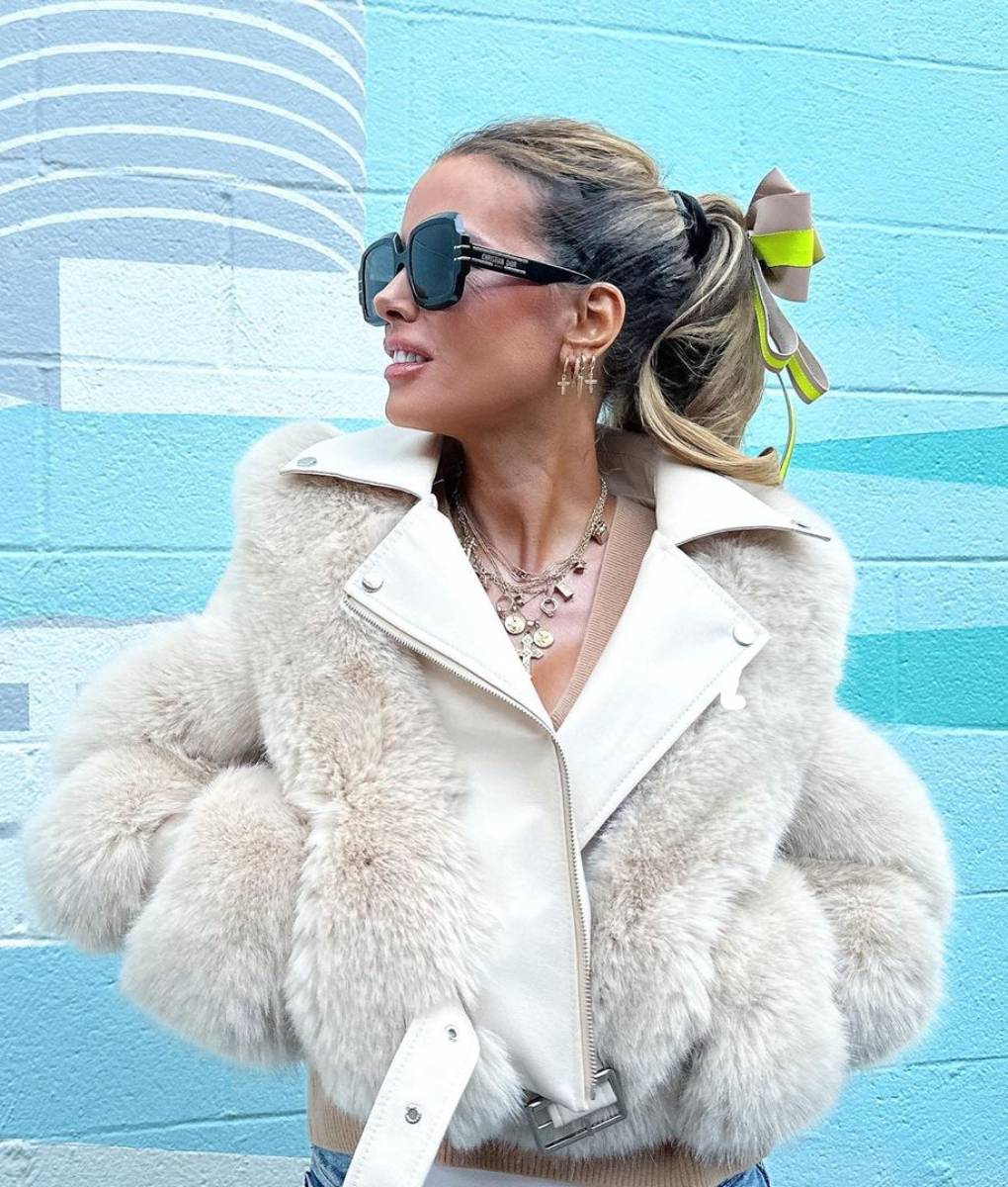 Kate Beckinsale faux Fur Crop Jacket (2)