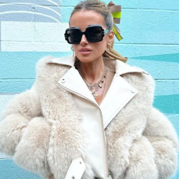 Kate Beckinsale Faux Fur & Leather Crop Jacket-3