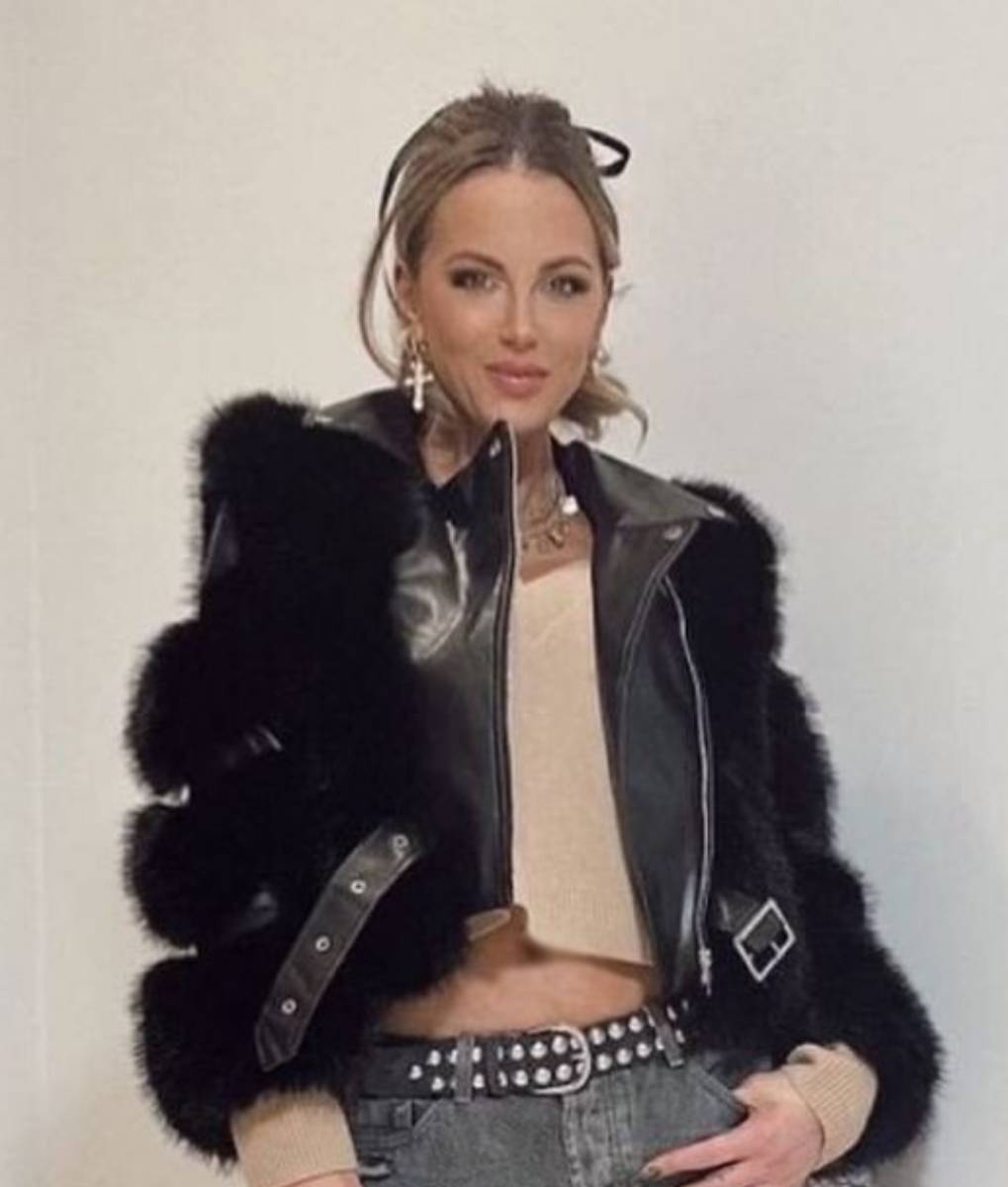 Kate Beckinsale faux Fur Crop Jacket (5)