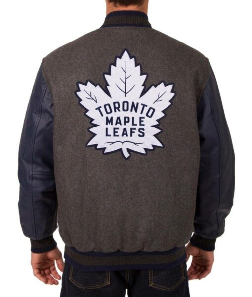 Toronto Maple Leafs Grey Bomber Jacket-2