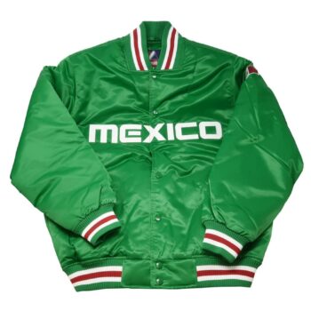 Maxico Baseball Green Satin Jacket