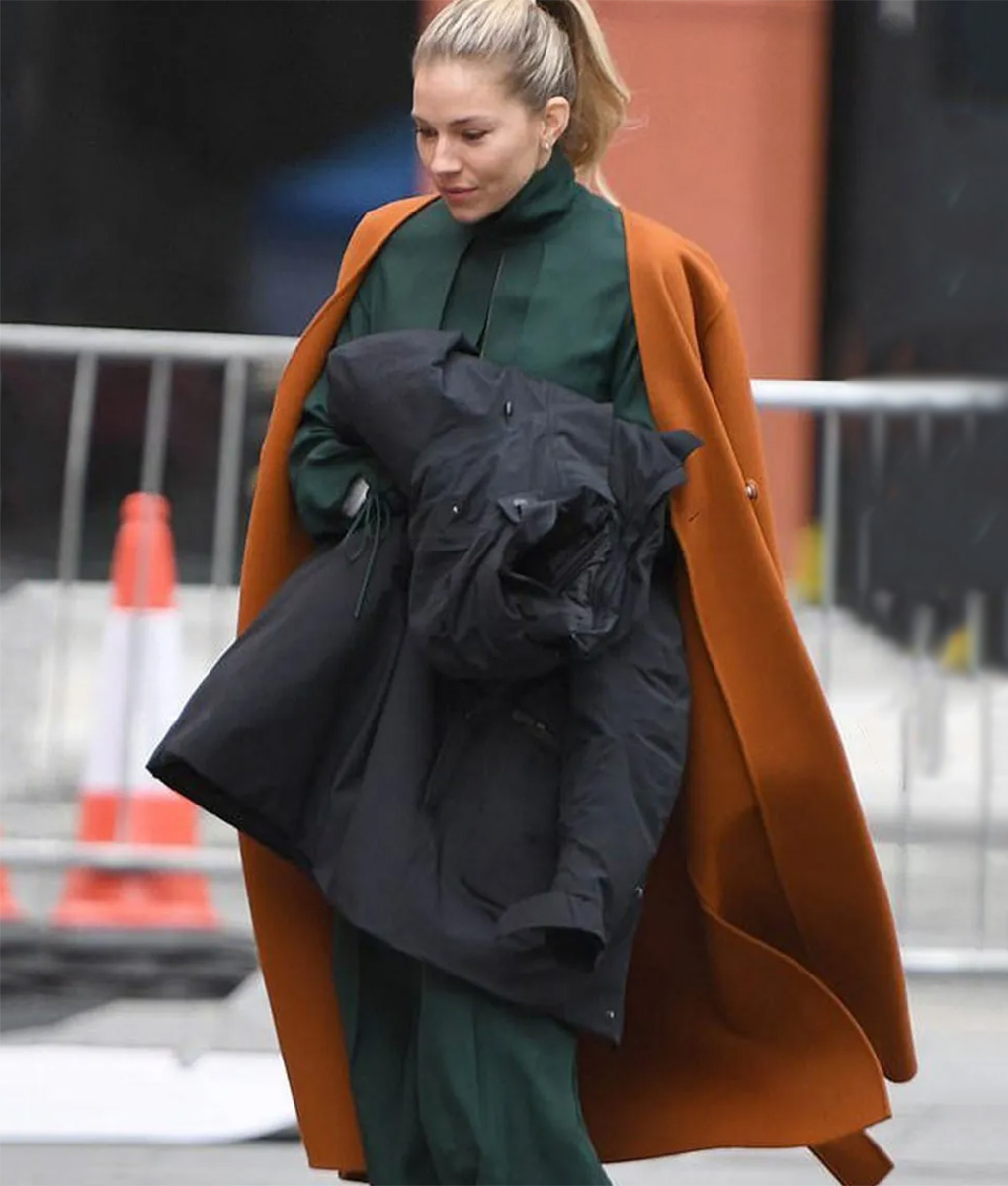 Sienna Miller Orange Trench Coat (2)