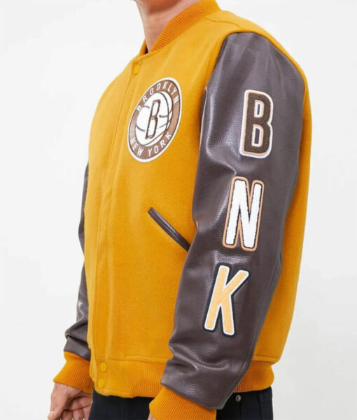 Starter Brooklyn Nets Orange and Brown Jacket