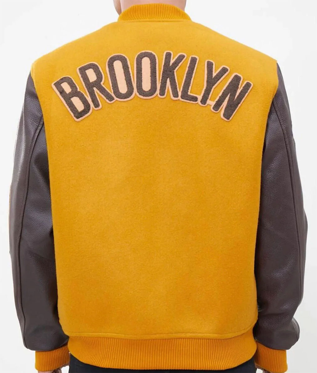 Starter B Nets Orange Varsity Jacket (2)