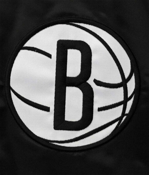 Brooklyn Nets The Enforcer Black and Gray Varsity Jacket