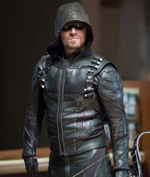 Stephen Amell The Arrow Oliver Queen Green Jacket
