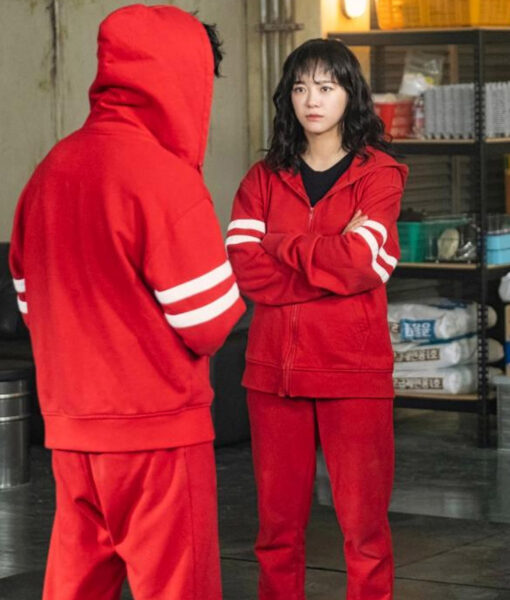 The Uncanny Counter (Se-Jeong Kim) Red Hooded Tracksuit4