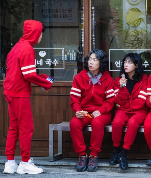 The Uncanny Counter (Se-Jeong Kim) Red Hooded Tracksuit5
