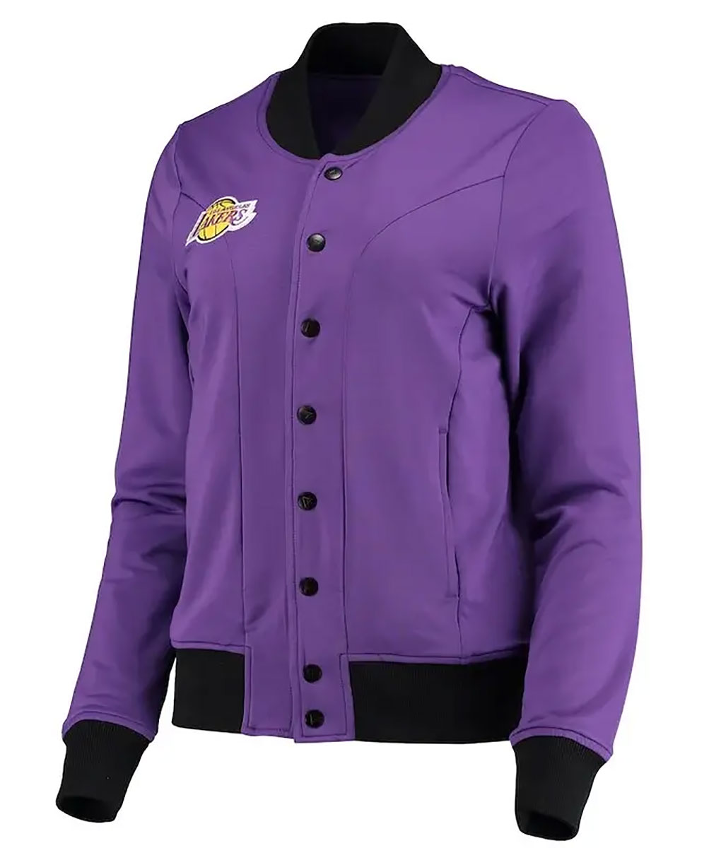 Womens LA Purple Bomber Jacket (2)