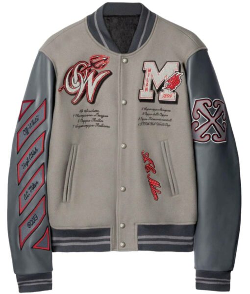 AC Milan Grey Varsity Jacket-2