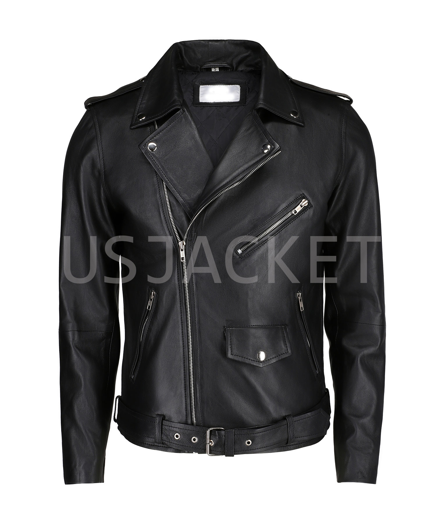 Black Leather Biker Jacket (1)