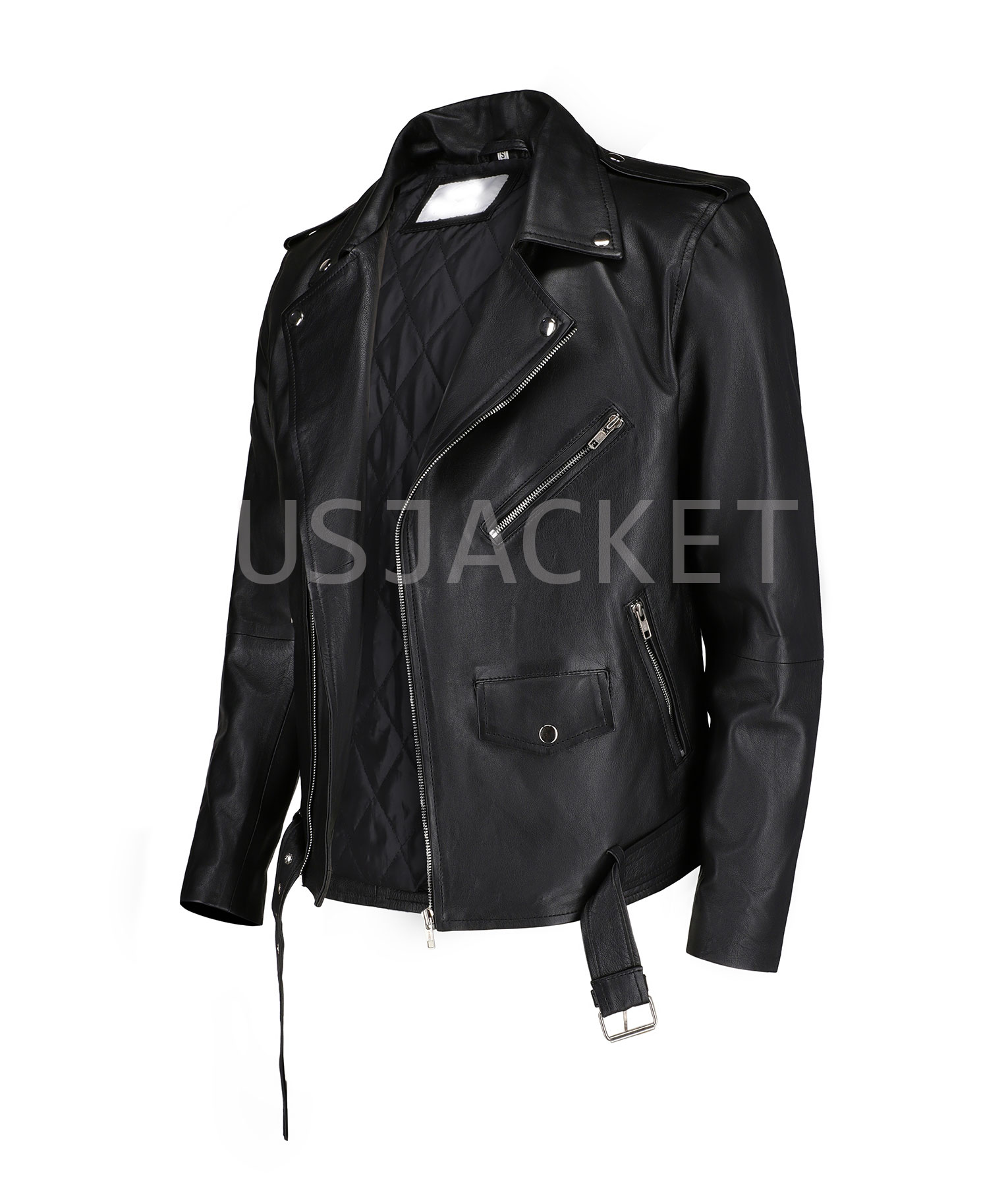 Black Leather Biker Jacket (2)