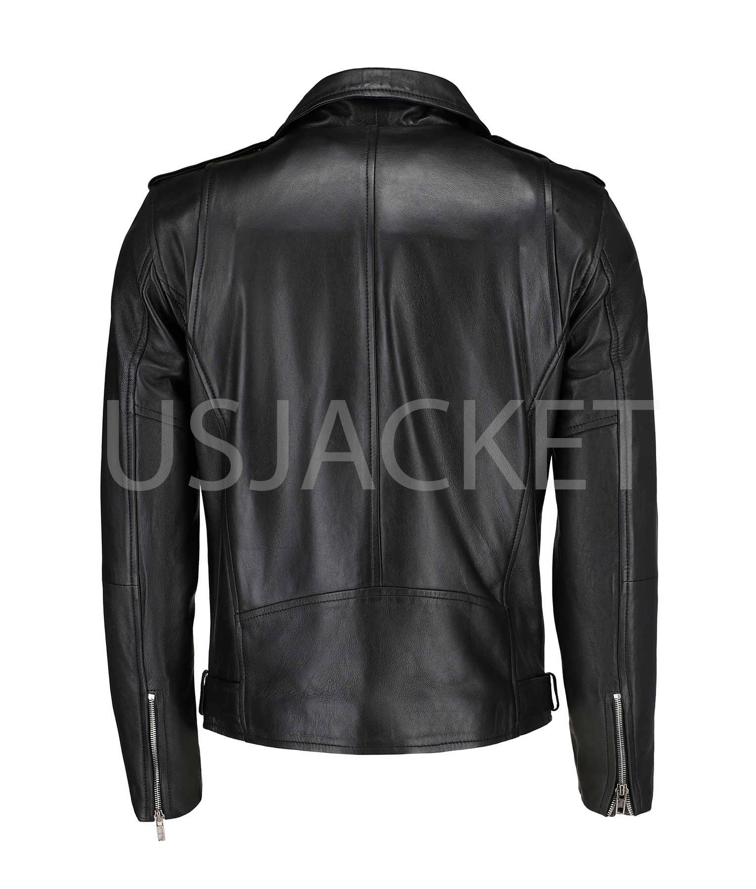 Black Leather Biker Jacket (4)