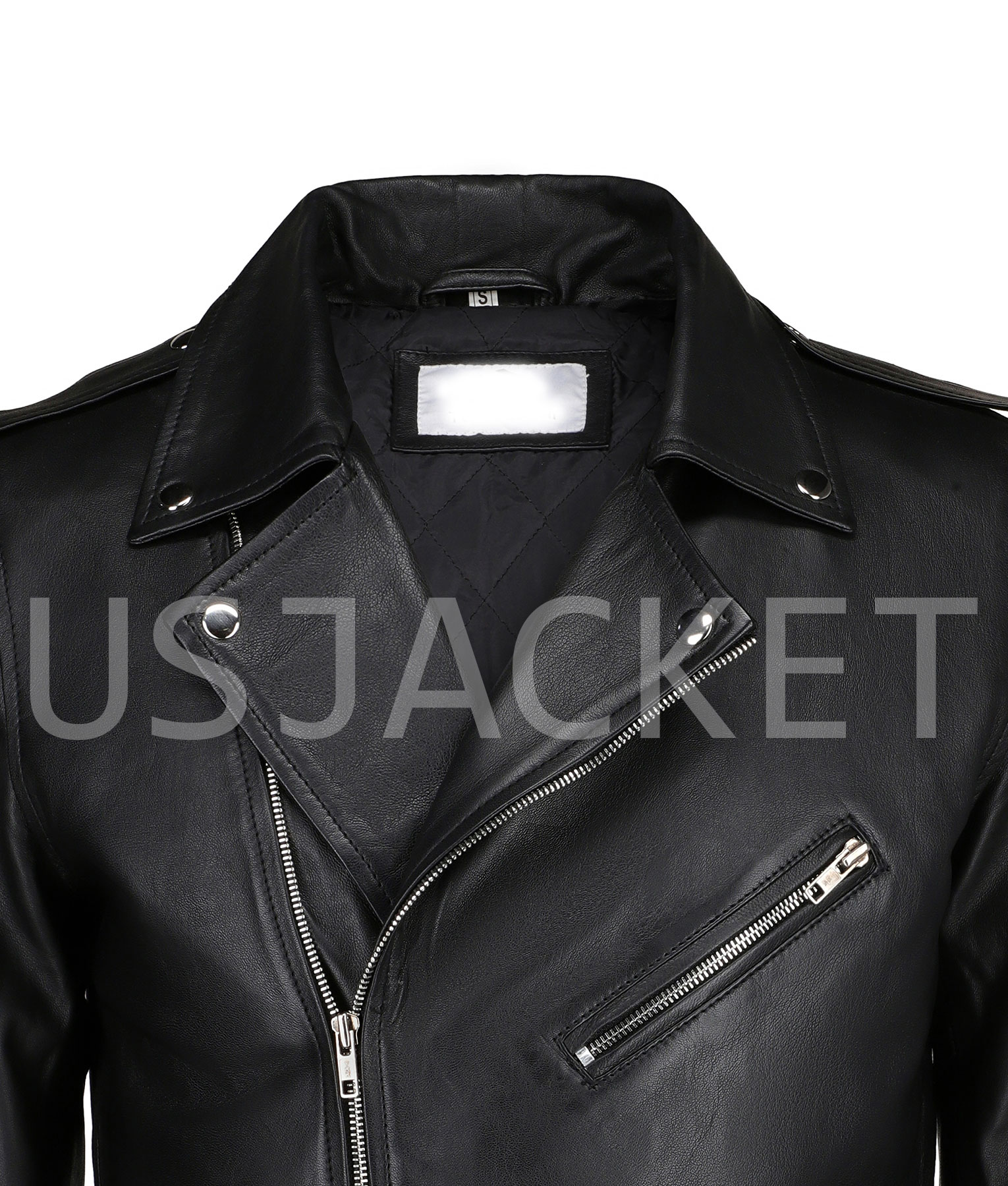 Black Leather Biker Jacket (5)