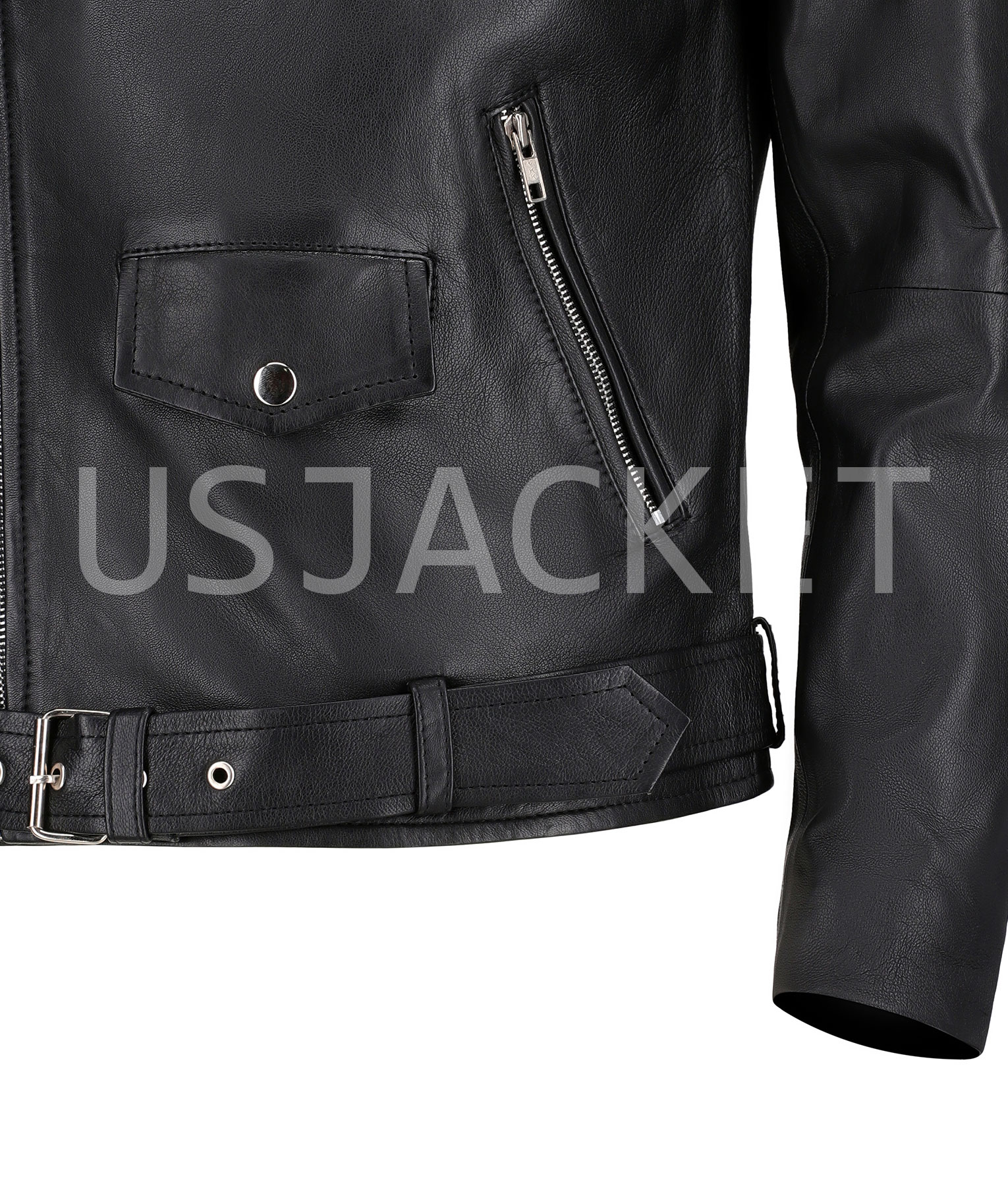 Black Leather Biker Jacket (6)