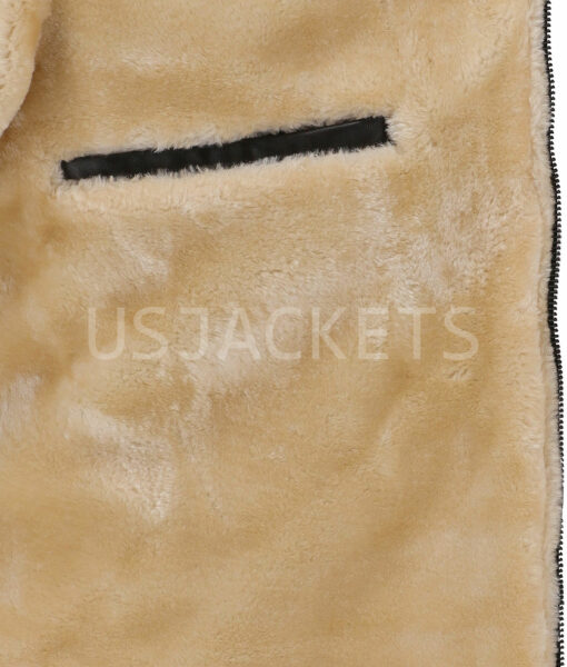 Mens Brown Leather Fur Jacket-4