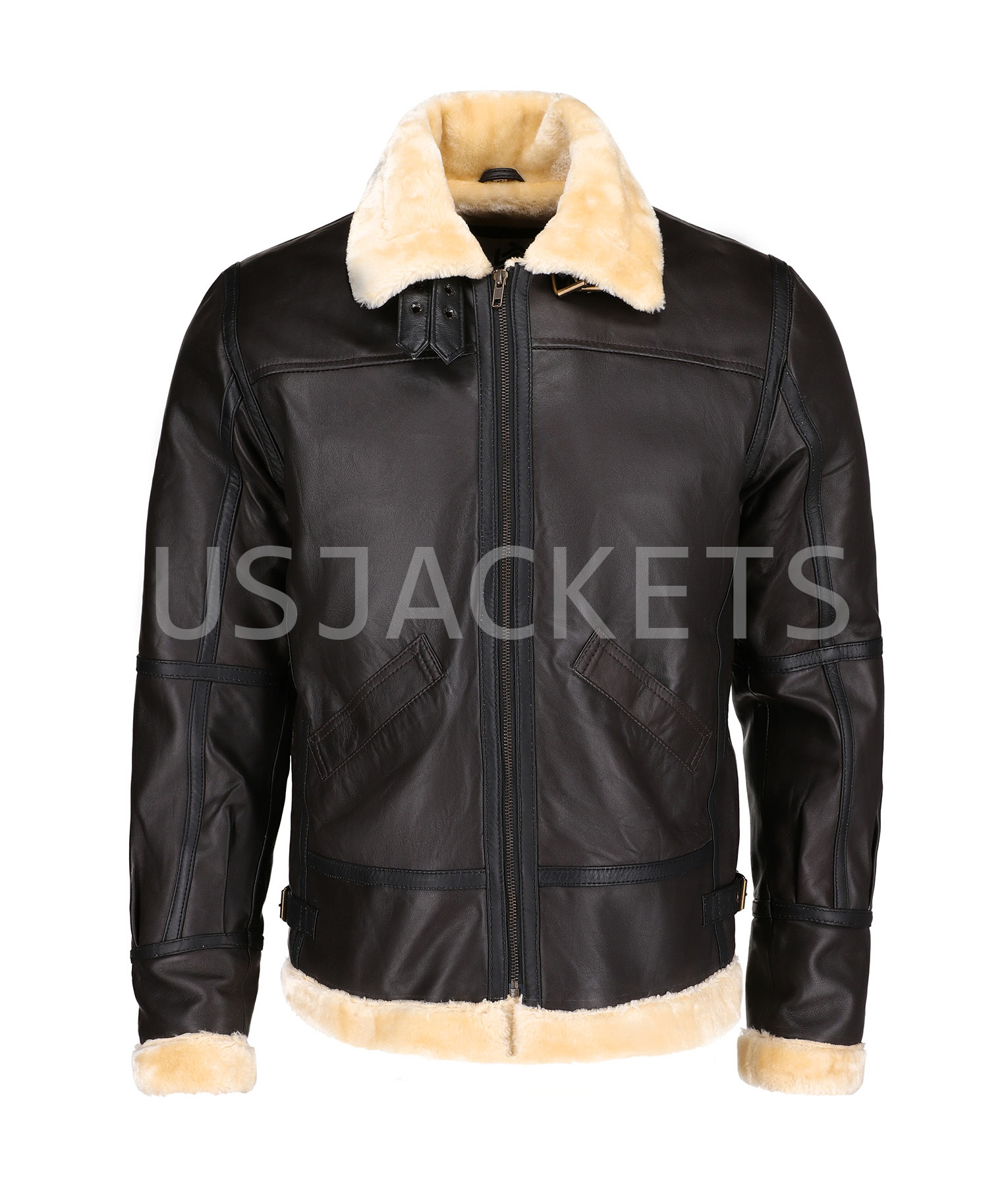 Brown Leather Fur Jacket (2)