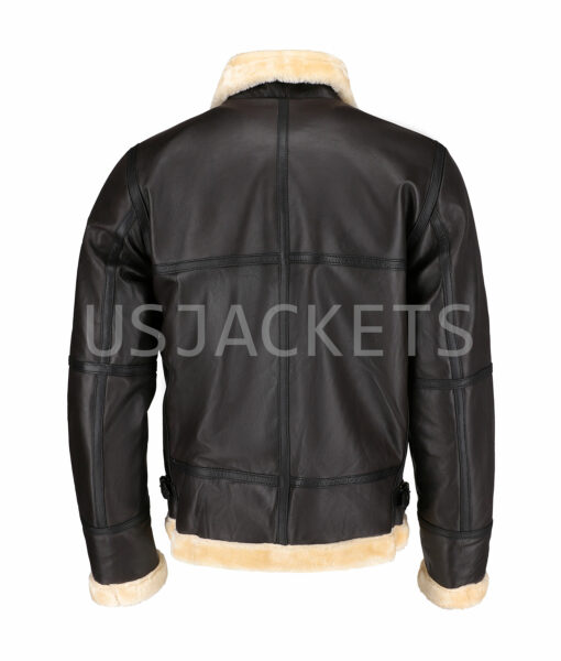 Mens Brown Leather Fur Jacket-6