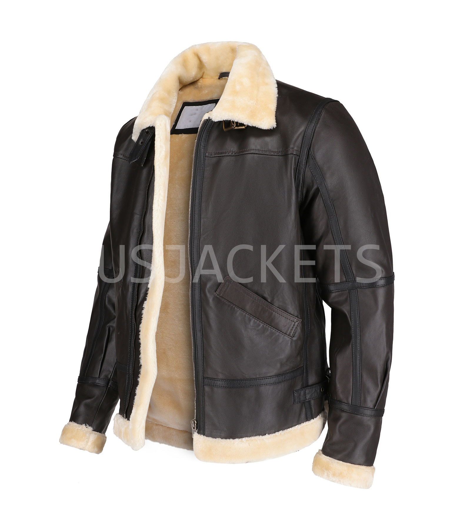 Brown Leather Fur Jacket (5)