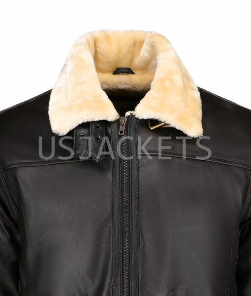 Mens Brown Leather Fur Jacket-3