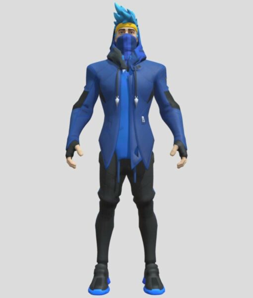 Fortnite Ninja Blue Leather Jacket-4