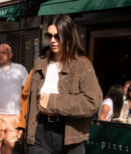Kendall Jenner Brown Cotton Jacket-1
