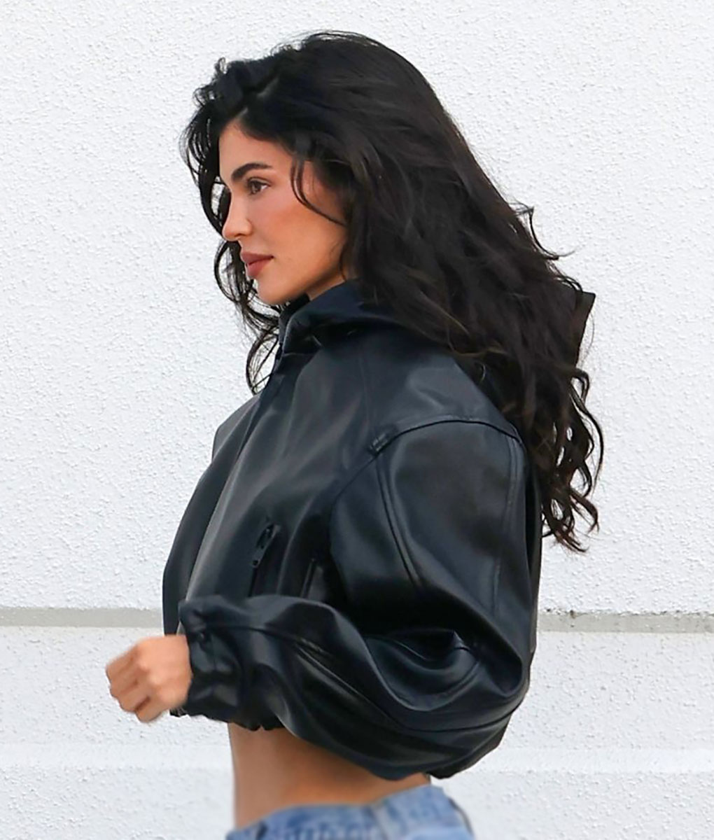 Kylie Jenner Black Crop Jacket-1