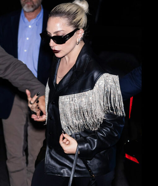 Lady Gaga Black Leather Jacket-4