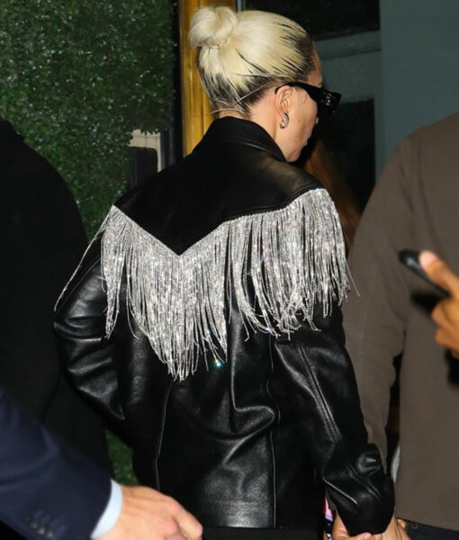 Lady Gaga Black Leather Jacket-6