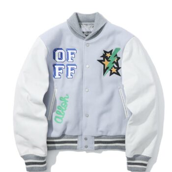 Rapper Lil Durk Grey & White Varsity Jacket-1