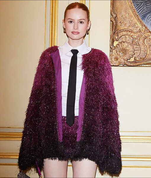 Madelaine Petsch Purple Faux Fur Jacket