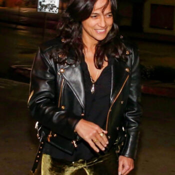 Michelle Rodriguez Crop Black Leather Jacket
