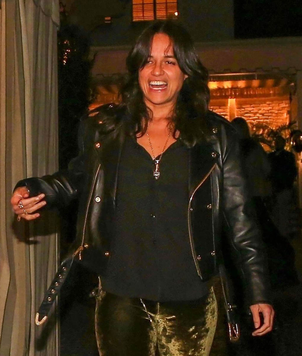 Michelle Rodriguez Black Leather Jacket (2)