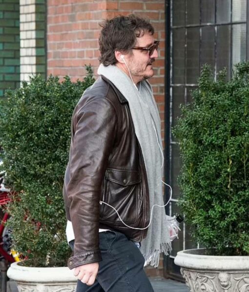 Pedro Pascal Brown Leather Jacket-2