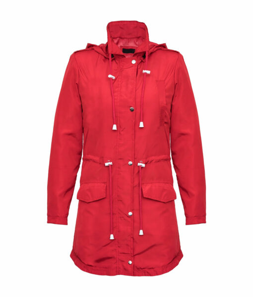 Red Rain Coat with Hood