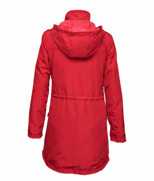 Women’s Red Rain Coat with Hood